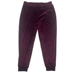 Honeydew Burgundy Soft Velour Pajama Lounge Jogger Pants Sz XL Elastic Waist